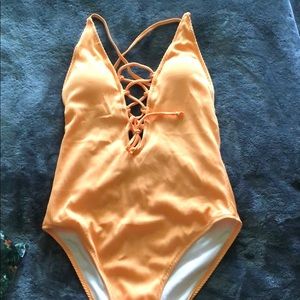 Yellow one piece Cupshe bathing suit